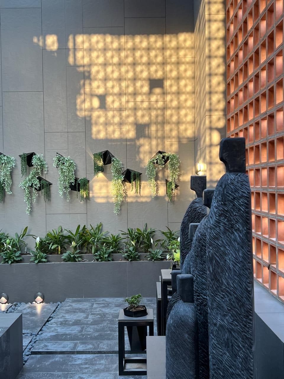 A Luxury Bungalow — The terrace, looking across to the terracotta jaali