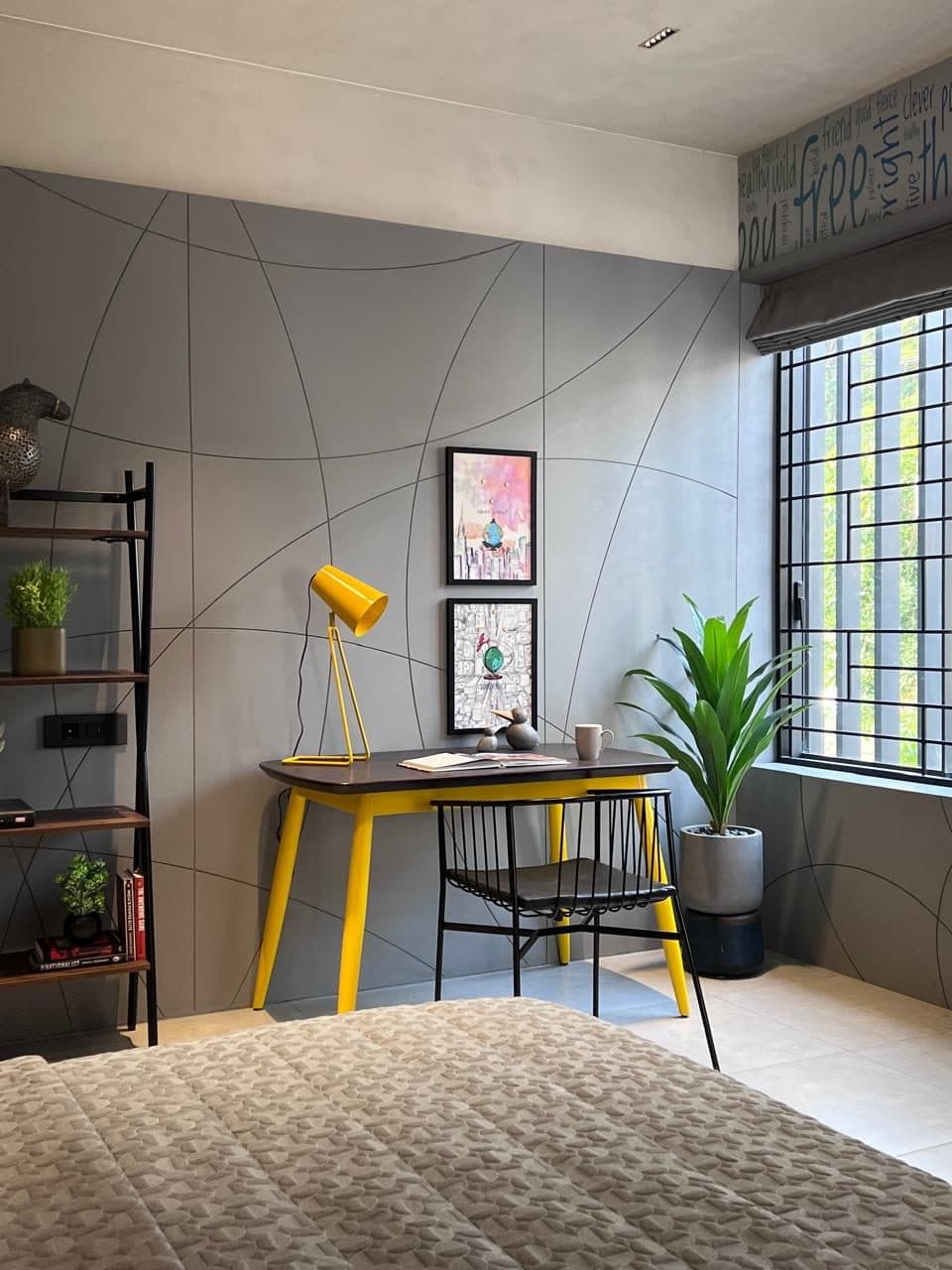 A Residential Flat — A study nook worked into the second bedroom